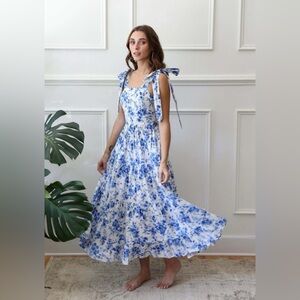 Mille Resort Blue Floral Daphne Dress